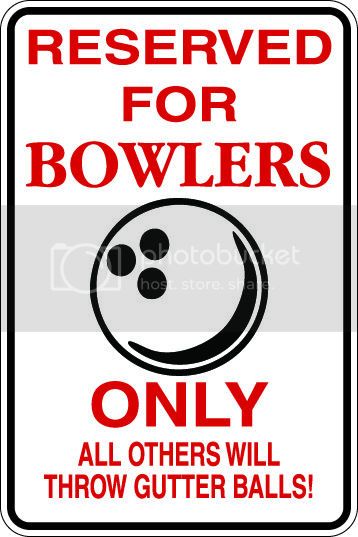 9"x12" Aluminum  bowlers gutter ball funny  parking sign for indoors or outdoors