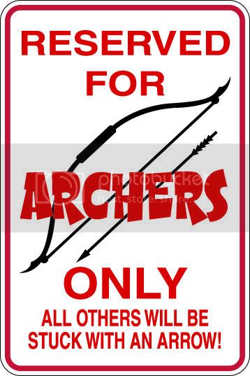 9"x12" Aluminum  archers bow  funny  parking sign for indoors or outdoors