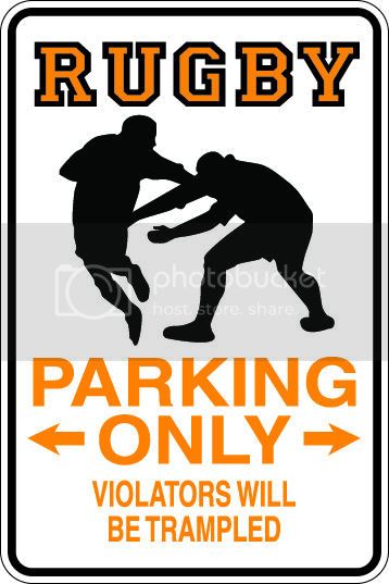 9"x12" Aluminum  rugby  funny  parking sign for indoors or outdoors