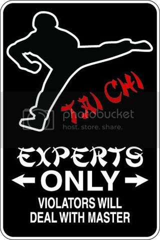 9"x12" Aluminum   tai chi deal with master funny  parking sign for indoors or outdoors