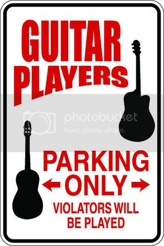 9"x12" Aluminum  guitar players rock band   funny  parking sign for indoors or outdoors