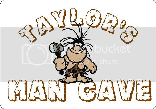 TAYLOR Man Cave 9"x12" Aluminum novelty parking sign wall decor.