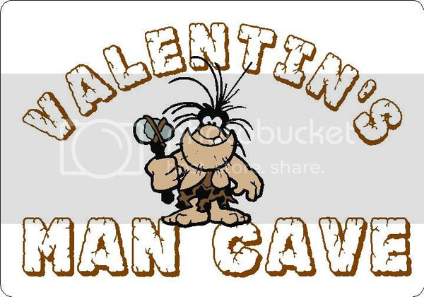 VALENTIN Man Cave 9"x12" Aluminum novelty parking sign wall decor.