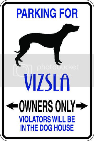 9"x12" Aluminum  vizsla owner funny  parking sign for indoors or outdoors