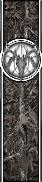 Truck bed  side chrome deer skull bed band woodland ghost high resolution vinyl graphic stripe decal kit universal fit.