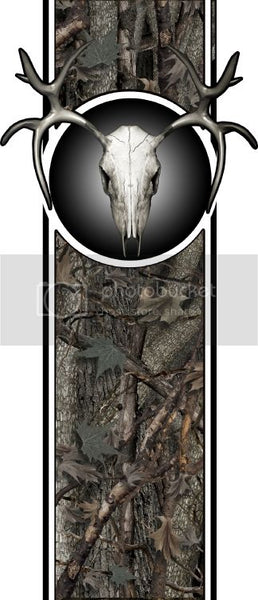 Truck bed  side deer skull bed band design #2 high resolution vinyl graphic stripe decal kit universal fit.